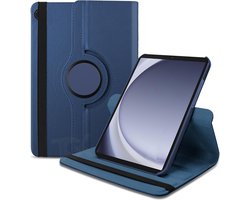 Book Cover Geschikt voor: Samsung Galaxy Tab A9 8.7 inch 2023 & Tab A11 (Model: SM-X110 / SM-X115 / SM-X117) Draaibaar Hoesje - Multi stand Case - Donkerblauw