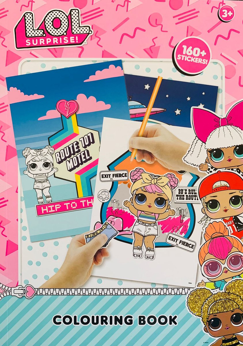 L.O.L Surprise! L.O.L. Surprise! kleurboek met stickers Stickerboek A4 lol L.O.L. Surprise Knutselen meisjes Knutselen voor kinderen Kleurboek meisjes