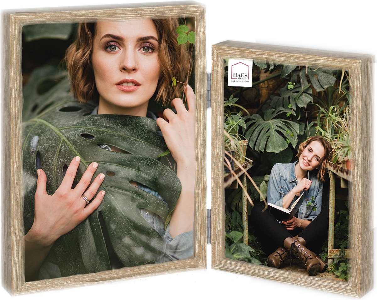 HAES deco Duo Houten Fotolijst Clais Bruin voor foto 10x15 en 13x18 (afmeting 26x19,5 cm) - XN2247HS