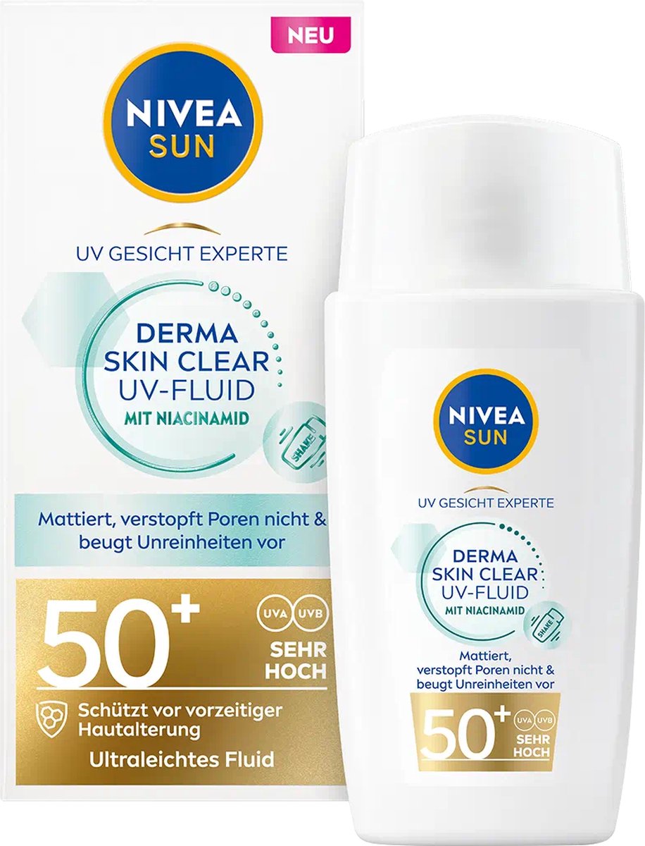 Goedkoopste Nivea Sun - Derma Skin Clear Fluid SPF50 - 40
