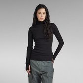 G-Star RAW T-shirt Slim Rib Mock Ls Wmn D23339 D289 Black Dames Maat - M