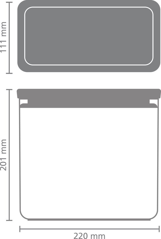 Brabantia Tasty+ Conteneur de conservation - Empilable - 3,5 l - Gris foncé