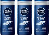 NIVEA Men Gel Douche Protect & Care - 250 ml - Pack économique 3 pièces