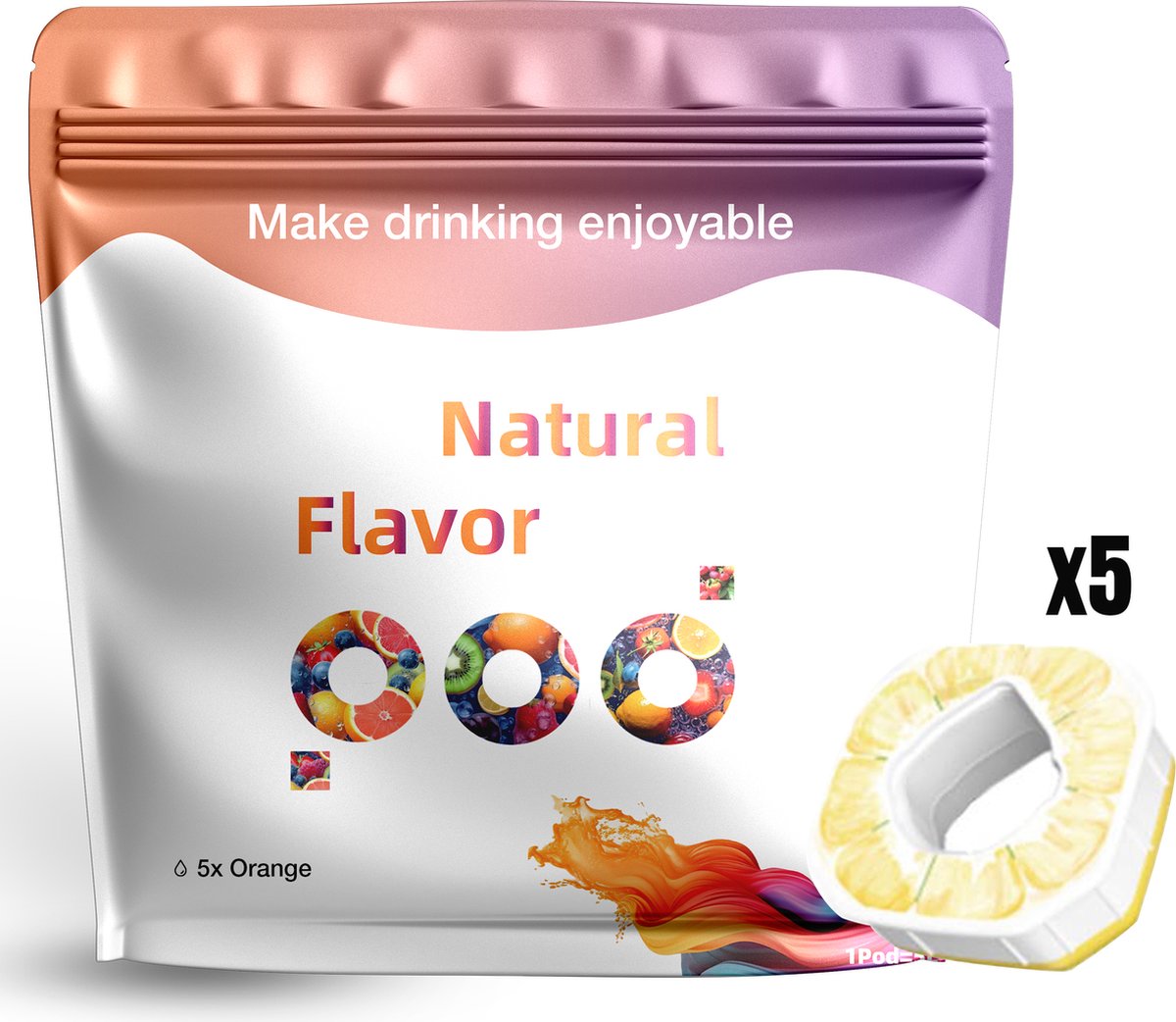 Air Water up GeurPods 5x – Lemon smaak – Geurwater Pods navulling – Aroma Pod – Vegan – BPA vrij