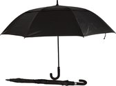 Discountershop Set van 2 Automatische Windproof Paraplu's - Opvouwbaar met Beschermhoes - Zwart - 100cm Lengte - 130cm Diameter - Inclusief Paraplutas met Handgreep