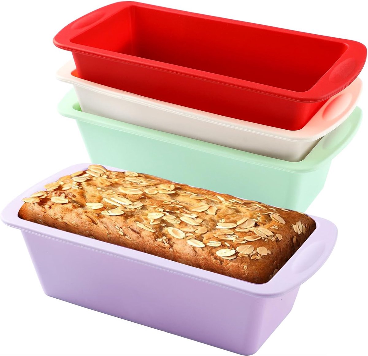 4 stuks siliconen broodbakvorm siliconen vorm bakvorm voor cake en brood anti-aanbaklaag snelspanner broodbakvormen voor oven friteuse