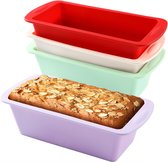 4 stuks siliconen broodbakvorm, siliconen vorm, bakvorm voor cake en brood, anti-aanbaklaag, snelspanner, broodbakvormen voor oven, friteuse