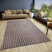 Flycarpets Iconic Design vloerkleed - Golvend - Bruin - 67x120 cm