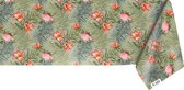 Raved Tafelzeil Rode Bloesem  140 cm x  240 cm - Groen - Bloemen - PVC - Afwasbaar