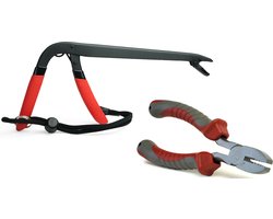 DLT Onthaaktangset 2-delig - High Carbon Hookout Tool - Crimping Plier Incl. Sleeves - Krimptang - Onthaaktang - Roofvissen - Roofvistang - Carbon Staal