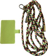 Cordon téléphonique Universel - Sangle de transport pour Épaule / Cou - corde - Pendentif - Chaîne téléphonique - Collier pour téléphone - Cordon pour téléphone - également pour Porte-clés / Porte-badge d'identification / Porte-nom - Vert / Rouge