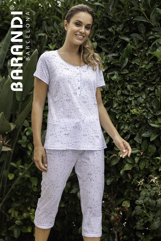 Barandi - Dames Pyjama - Wit/Blauw - Marta 13 - M | bol