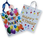 4 Luxe Cadeautasjes Happy birthday | A4 formaat 26x32 cm | Papieren cadeautasjes met Full-color bedrukking