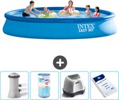Intex Rond Opblaasbaar Easy Set Zwembad - 457 x 84 cm - Blauw - Inclusief Pomp Filter - Zoutwatersysteem - Zwembadzout