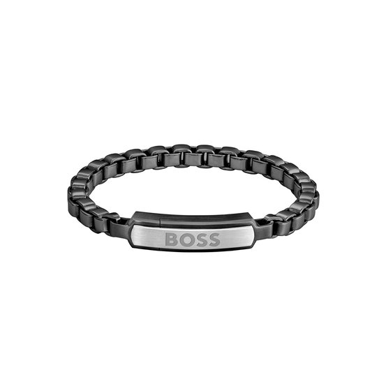 BOSS HBJ1580598M DEVON Heren Armband - Schakelarmband - Sieraad - Staal - Zwart - Venetiaans - 19 cm lang