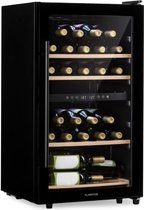 Bol.com Klarstein Barossa 34 Duo wijnkoelkast - 34 Flessen - 80 Liter - 2 Zones - Touch bediening - Wijnklimaatkast - Zwart aanbieding