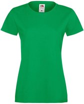 Fruit Of The Loom Lady-Fit Dames Sofspun® T-shirt - Kelly Groen - Extra Large