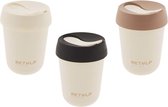 Retulp Travel Mug - Voordeel pakket - Koffiebekers to go - Koffiebeker 3 stuks - White - 275 ml