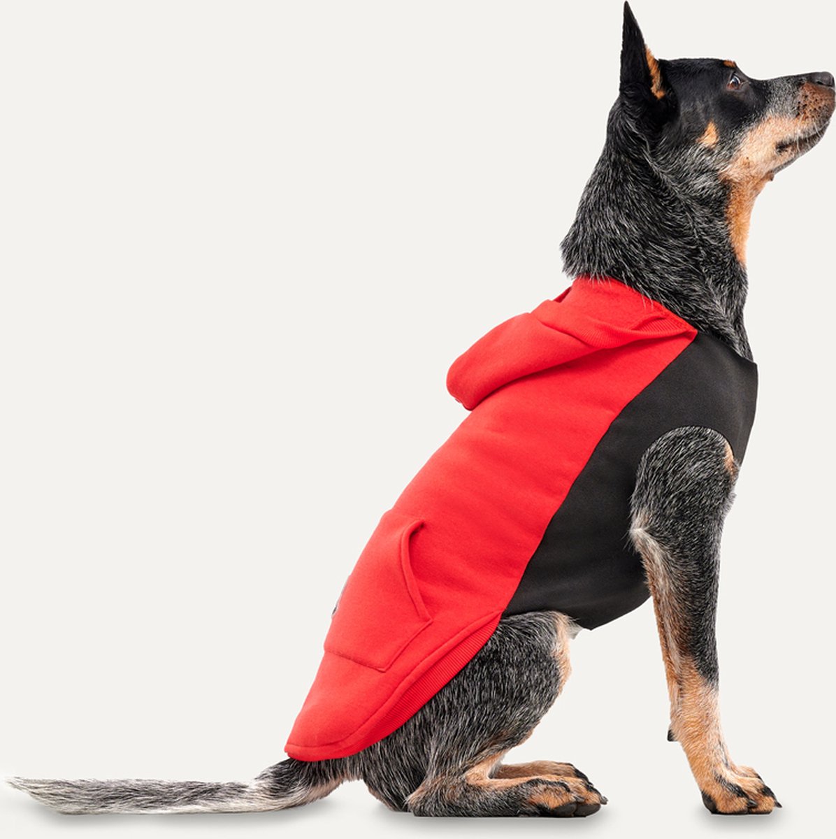 Goo-eez Kangaroo Fleece Hoodie Hond - Zachte Pluche Voering - XL - Ruglengte 56 cm - Hondenhoodie - Eenvoudig Aantrekken - Rood