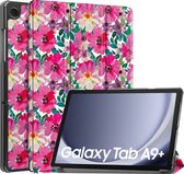 iMoshion Tablet Hoes Geschikt voor Samsung Galaxy Tab A9 Plus - iMoshion Design Trifold Bookcase - Meerkleurig /Floral Water Color