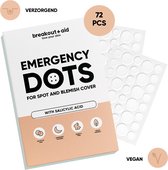 Breakout+Aid® Emergency Pimple Patch met Salicylzuur 72 Stuks - Puisten en Acne Patch - Pimple Patches - Puisten Verwijderaar
