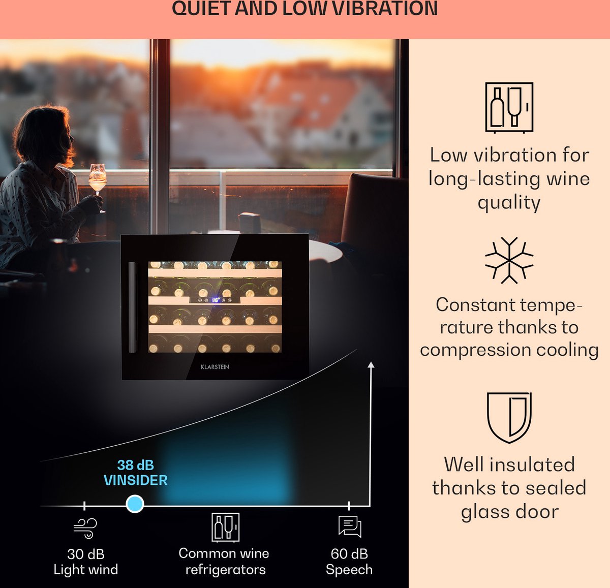 Klarstein Vinsider 24 Inbouw Uno Onyx Edition - afbeelding 3