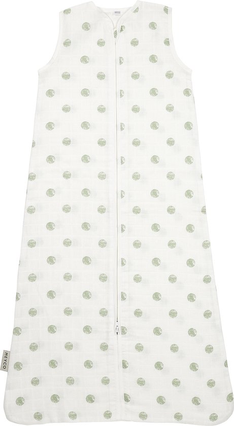 Meyco Baby Dots baby zomerslaapzak - hydrofiel - soft green - 90cm - 0.3 TOG