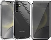 Hoesje geschikt voor Samsung Galaxy S24 - Privacy Screenprotector Volledig Dekkend Glas - Shockproof Transparant