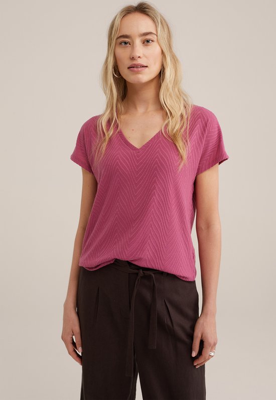 WE Fashion Dames T-shirt met structuur