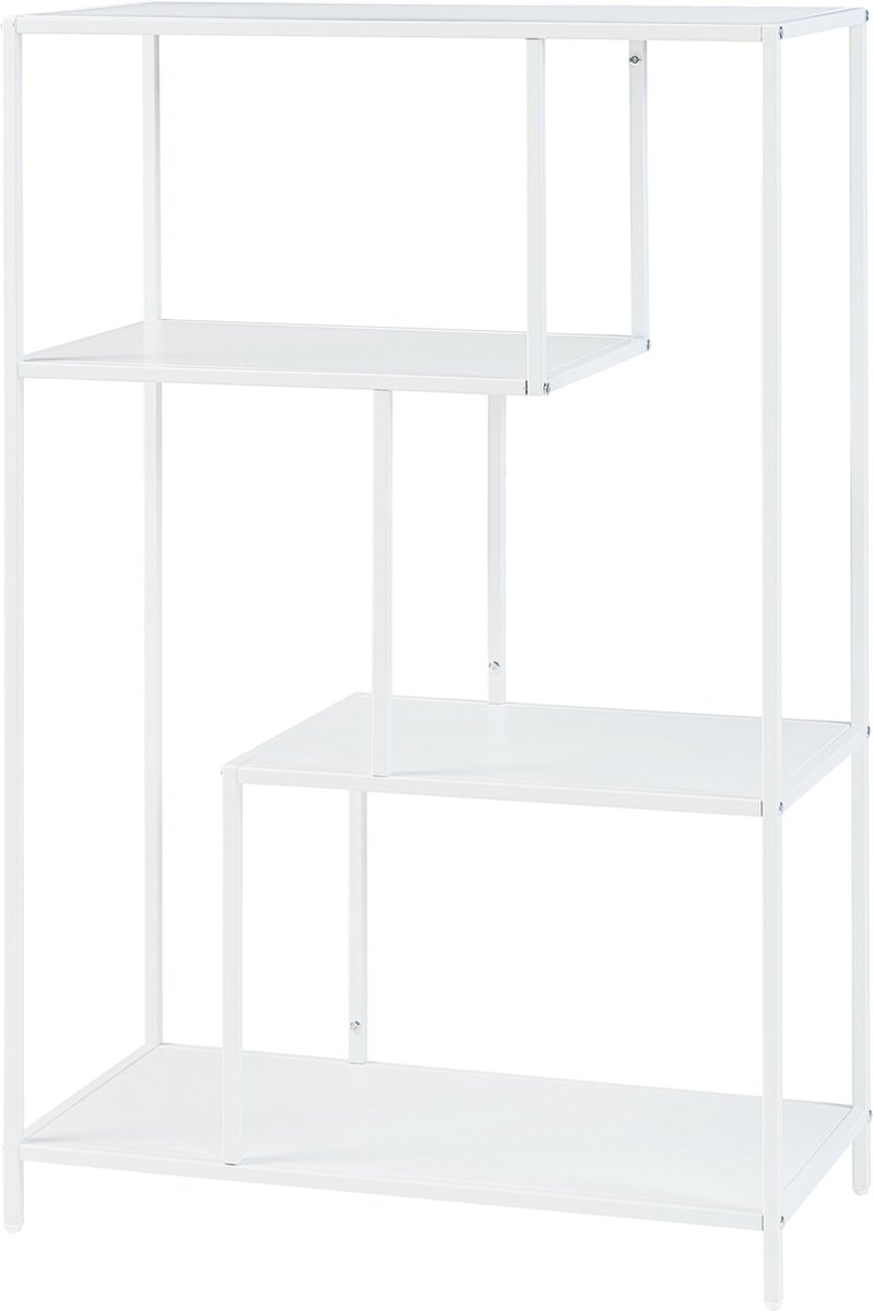 en.casa Boekenkast Reisjärvi open kast 115x75x35 cm wit mat wit, mat