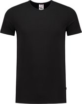 Tricorp 101012 T-Shirt Elastaan Fitted V Hals - Zwart - S