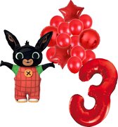 Bing ballonnen pakket - 63x86cm - 3 jaar - Folie Ballon set - Konijn - Themafeest - Verjaardag - Ballonnen - Versiering - Helium ballon