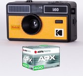 KODAK DA00258 - Pack Appareil Photo KODAK i60 et 1 pellicule 400 ISO de 36 poses, Objectif Optique 31 mm, Convient aux films ISO 200/400/800, Pour les films couleur de 35 mm - Jaune
