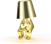YONO Decoratieve Tafellamp Oplaadbaar - Nachtlampje Slaapkamer - Bureaulamp Woonkamer - Woondecoratie Beelden en Figuren - Waar - Goud