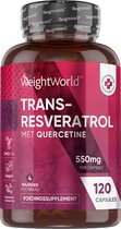 WeightWorld Trans Resveratrol met Quercetine - 120 Resveratrol capsules 500 mg voor 4 maanden voorraad - Vegan