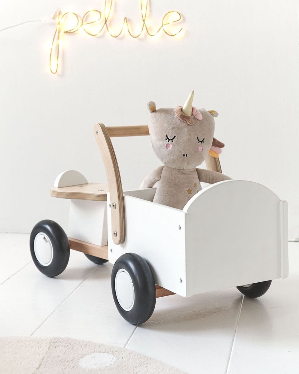 Petite Amélie ® Loopfiets - Loopbakfiets - Kinderfiets - Houten - Vanaf 1 jaar - Stimuleert motoriek & balans - Wit thumbnail 7
