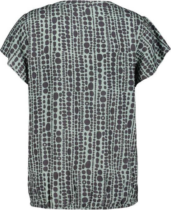 DIDI Dames Blouse Flare in granite green with dots is a row print