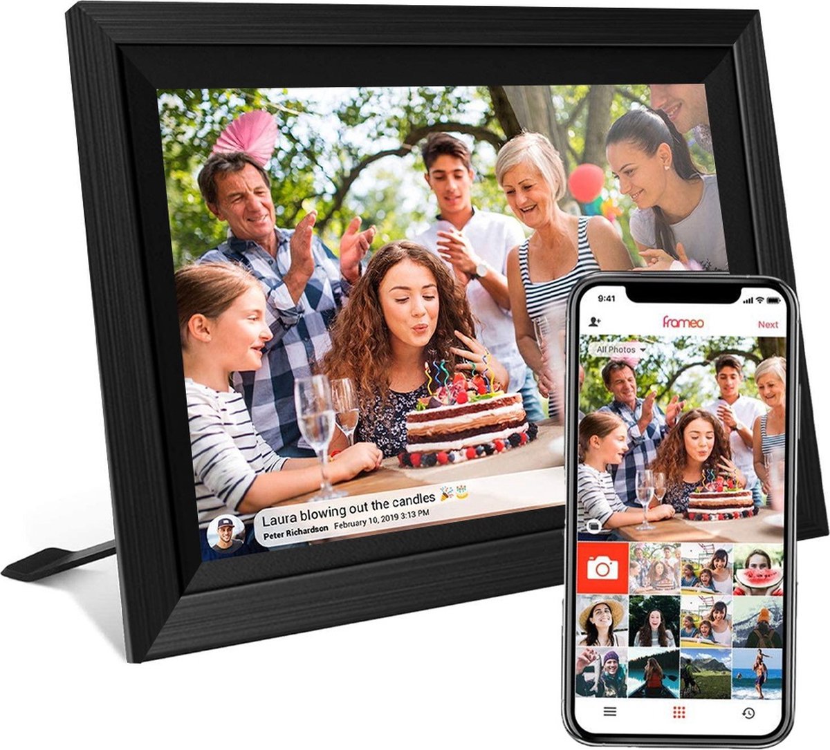 Digitale fotolijst met WiFi en Frameo App - 10.1 inch HD+ - Digitale - €68,99