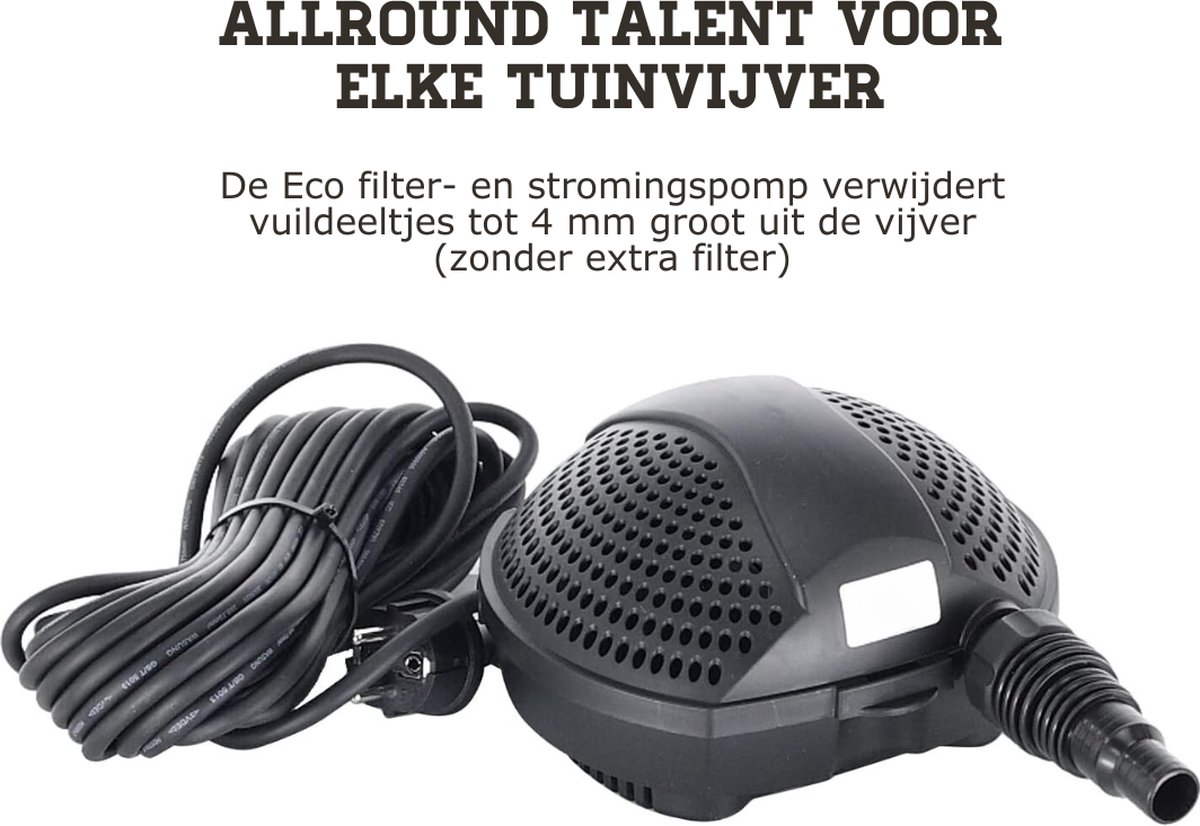 60W Waterpomp Dompelpomp 3800L/u (max) 60W - Vijverpomp Met 2 Sproeiers, Opvoerhoogte 3m - Voor Vijver, Fontein, Tuin Vijverpomp Met Sproeiers