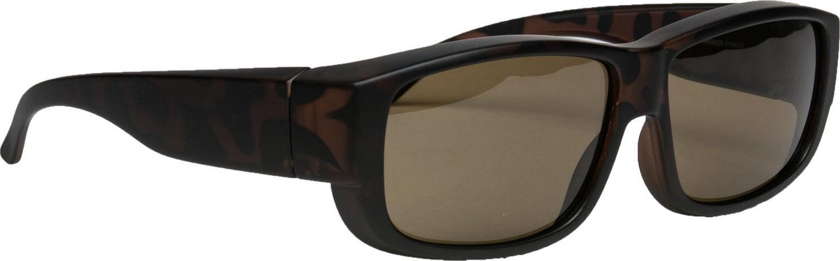 Melleson Eyewear Overzetzonnebril Groot - Bruin - Gepolariseerd - 100% UV-A en UV-B Bescherming - Inclusief Microvezel Pouch