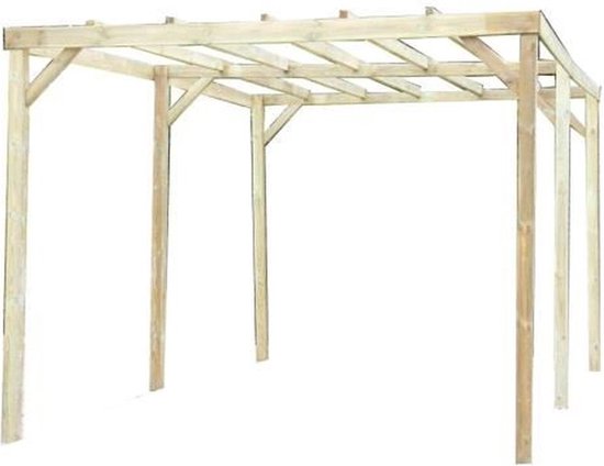 Foto: Houten carport plat dak autoclaaf 15 m 3 x 5 m h 2 4m altona