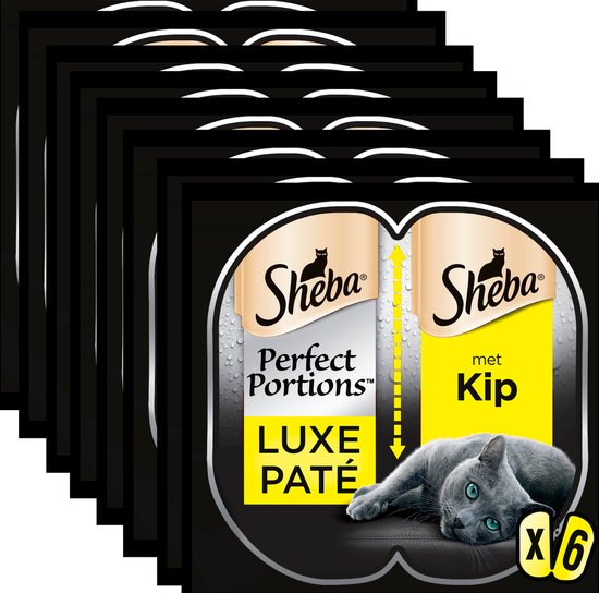 Sheba Natvoer voor kittens in portiezak, fijne variëteit met zalm (MSC) en kip in saus, multipack 40 x 85 g