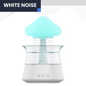 FONKEL® Aroma Diffuser Wit 300 ml - Geurverspreider Aromatherapie - Geurdiffuser Elektrisch USB-C - Multifunctionele Luchtbevochtiger - White Noise Machine Regen Geluid - LED Cloud Humidifier