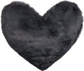 Hartkussen knuffelkussen knuffelkussen fleece pluche sierkussen ca. 40x30 cm grijs