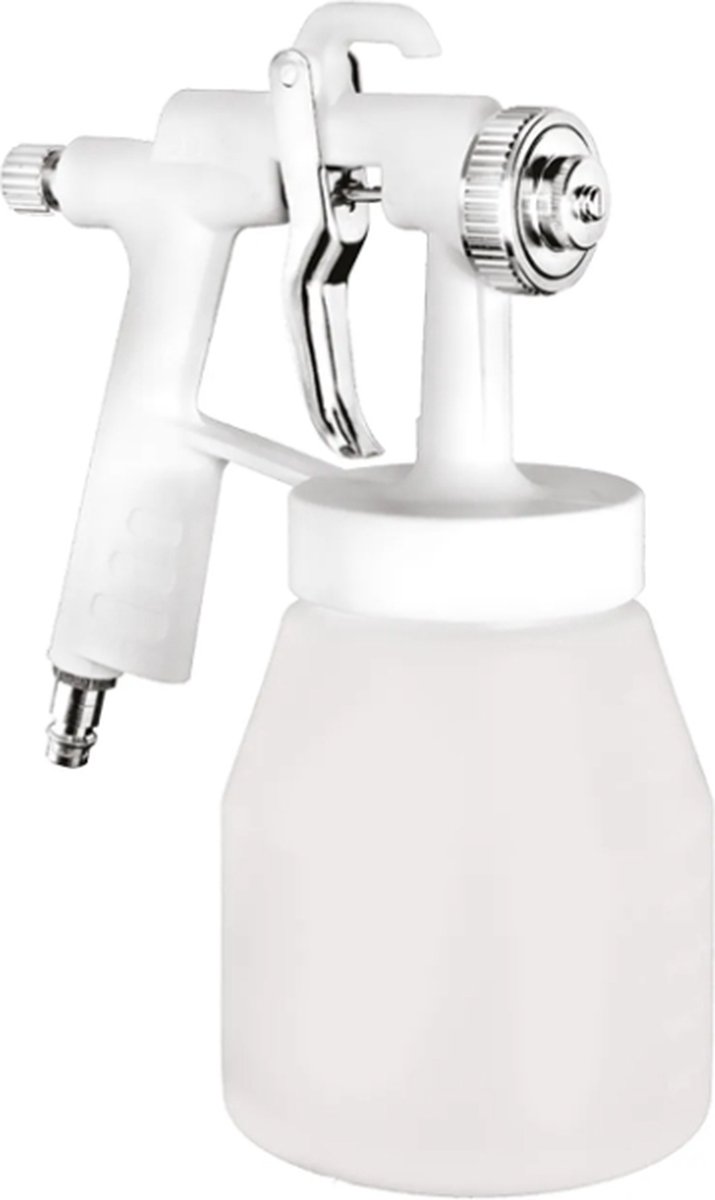 CriKo verfpistool lage druk voor compressor - Onderbeker 0,75 ltr - Spuitkop Ø 1 mm - Max 2.5 bar