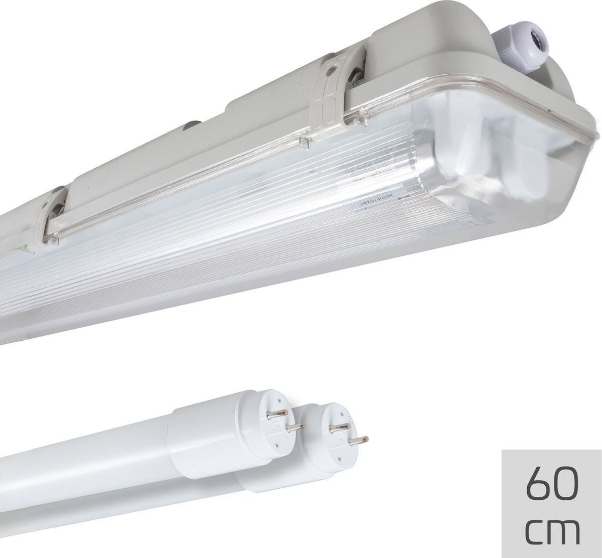 LED's light by Shada LED's Light LED TL dubbel armatuur 60 cm - Compleet met 2 LED TL buizen 60 cm - 1800 lm - Tl-buizen - Tl-armaturen Wit