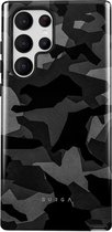BURGA Telefoonhoesje voor Samsung Galaxy S22 Ultra - Schokbestendige Hardcase Hoesje - Night Black Camo