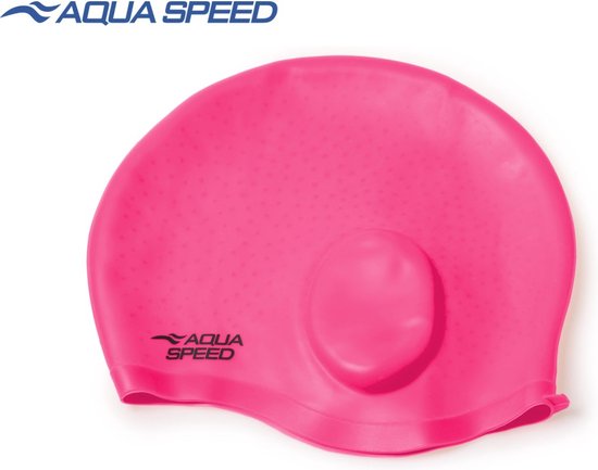 Aqua Speed Siliconen Badmuts Comfort - Zwemmuts met speciale uitsparing voor de oren One Size - Roze
