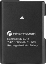 FirstPower EN-EL14/ EN-EL14a Camera Accu geschikt voor Nikon - 1500 mAh (Zwart)