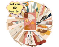 Set van 50 verschillende kaarten Seventies Style - ansichtkaarten - botanisch - stevig karton - blanco achterzijde - 15x10 cm